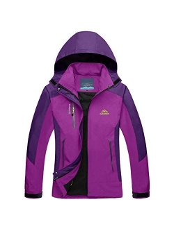 Women's Jacket Water-Resistant Rain Jacket Lightweight Hooded Windproof Windbreaker for Hiking, Running