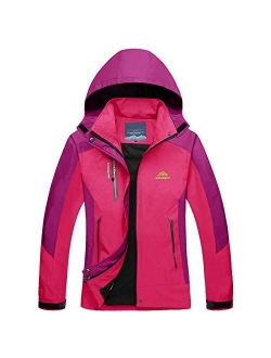 Women's Jacket Water-Resistant Rain Jacket Lightweight Hooded Windproof Windbreaker for Hiking, Running