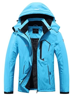 Pooluly Women's Ski Jacket Warm Winter Waterproof Windbreaker Hooded Raincoat Snowboarding Jackets