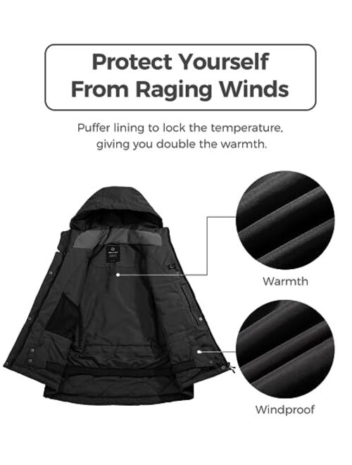 Wantdo Women's Waterproof Ski Jacket Warm Winter Snow Coat Windproof Snowboarding Jackets Insulated Parka