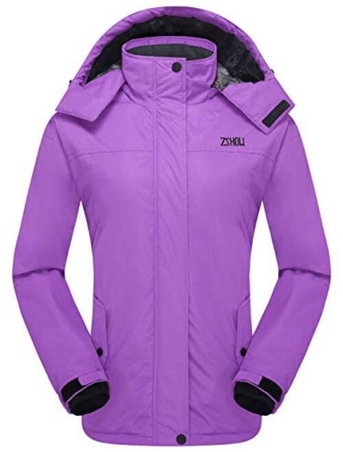 ZSHOW Women's Mountain Ski Jacket Waterproof Fleece Lined Winter Snow Coat