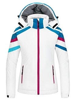 Wantdo Women's Waterproof Ski Jacket Warm Winter Snow Coat Mountaineering Windbreaker with Hood