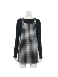 Juniors' SO Button-Strap Pinafore Dress