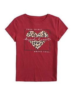 Women's Cute Graphic T-Shirts Crewneck Short Sleeve Casual Gesture Print Tee Tops
