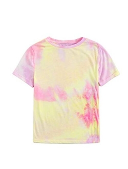 Women's Short Sleeve Tie Dye T-Shirt Casual Tee Tops