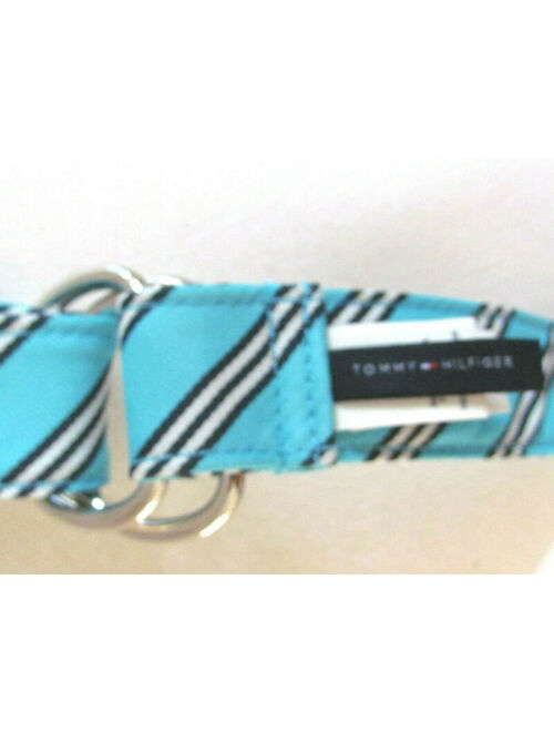 Women's Belts Designer Tommy Hilfiger Fabric Multi Color Striped Ring Closure