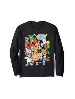 Spongebob Character Pile Up Long Sleeve T-Shirt