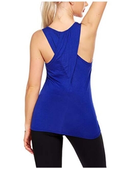 Workout Tank Tops for Women - Cross Back Running Muscle Tank Sport Exercise Gym Yoga Tops Athletic Shirts