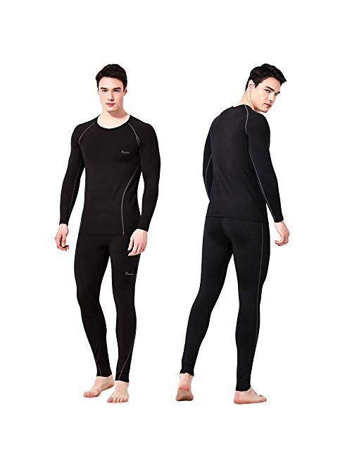 Feelvery Men's HEATPRO Active Performance Thermal Underwear for Men Fleece Lined Thermals Base Layer Long Johns Set