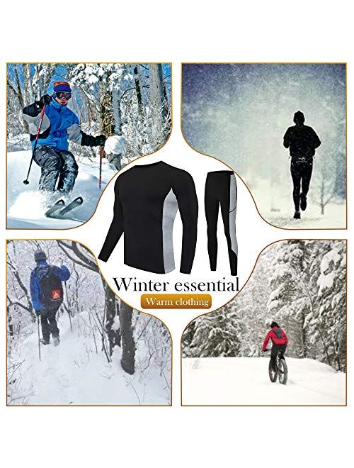 visionreast Men's Ultra Soft Thermal Underwear Set Warm Base Layers Long Johns Set Skiing Winter