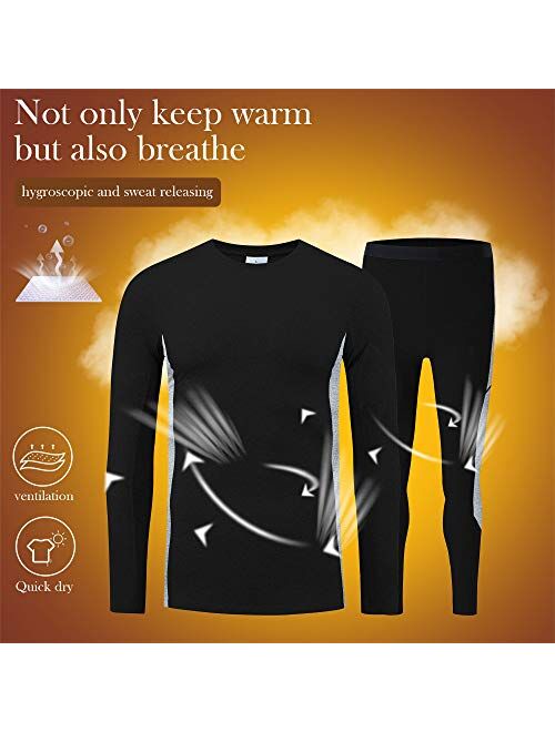 visionreast Men's Ultra Soft Thermal Underwear Set Warm Base Layers Long Johns Set Skiing Winter