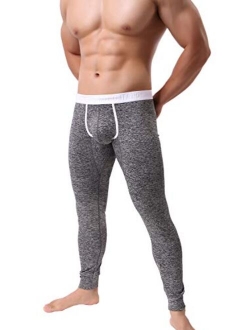 KAMUON Mens Low Rise Pouch Underwear Pants Long Johns Thermal Bottoms Leggings