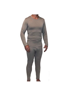 Snow Love Z-Tex Men's Ultra Soft Fleece Lined Thermal Underwear Set with Fly