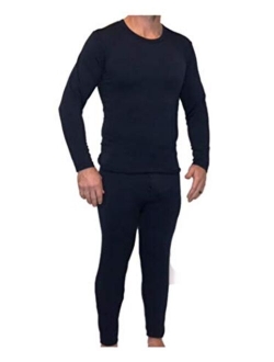 Snow Love Z-Tex Men's Ultra Soft Fleece Lined Thermal Underwear Set with Fly