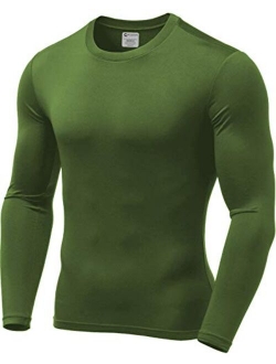 9M Mens Ultra Soft Thermal Shirt - Compression Baselayer Crew Neck Top - Fleece Lined Long Sleeve Underwear