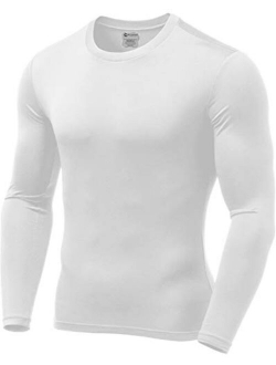 9M Mens Ultra Soft Thermal Shirt - Compression Baselayer Crew Neck Top - Fleece Lined Long Sleeve Underwear