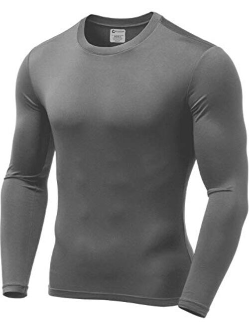 9M Mens Ultra Soft Thermal Shirt - Compression Baselayer Crew Neck Top - Fleece Lined Long Sleeve Underwear