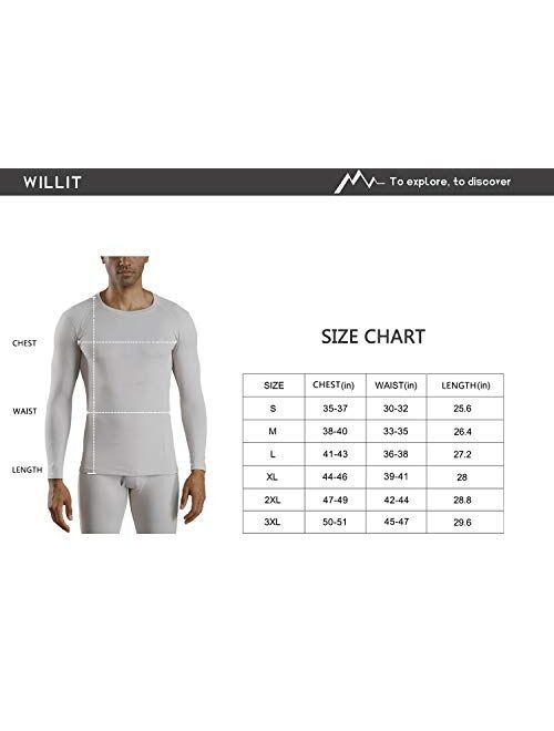 Willit Men's Thermal Underwear Pants Long Johns Bottoms Fleece Lined Base Layer Leggings