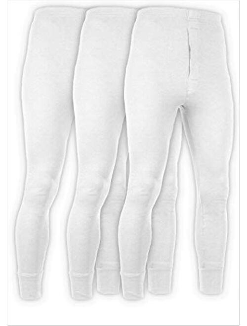 Buy Andrew Scott Men's 3 Pack Premium Cotton Base Layer Long Thermal  Underwear Pants online