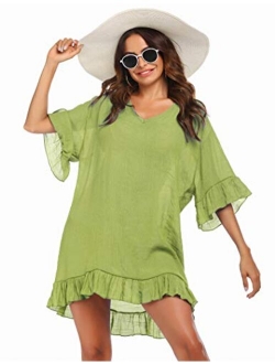 Swimsuit Cover Ups, Women's Bathing Suit Coverups Dress Bikini Beach Tunic Top S-XXL