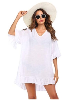 Swimsuit Cover Ups, Women's Bathing Suit Coverups Dress Bikini Beach Tunic Top S-XXL