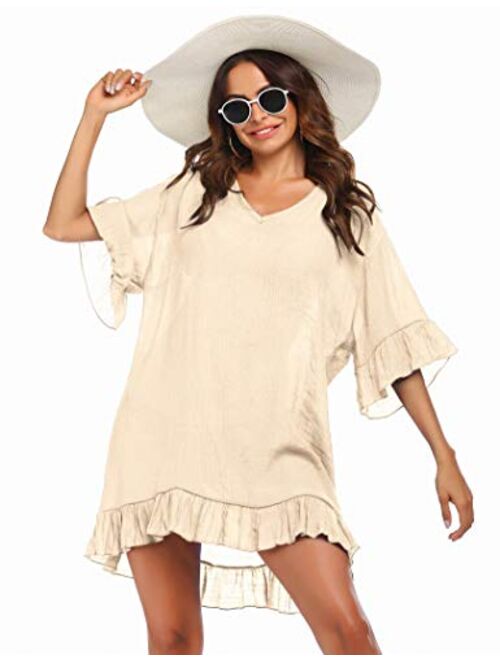 Ekouaer Swimsuit Cover Ups, Women's Bathing Suit Coverups Dress Bikini Beach Tunic Top S-XXL