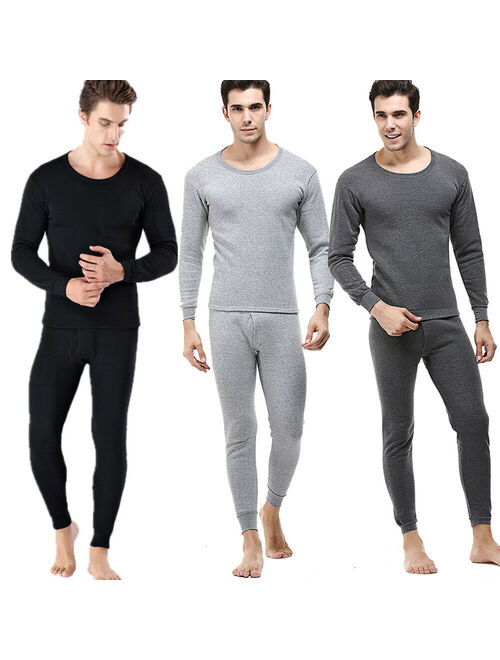 GOYOMA Cotton Men Winter Thermal Long Johns Top Bottom Underwear Set