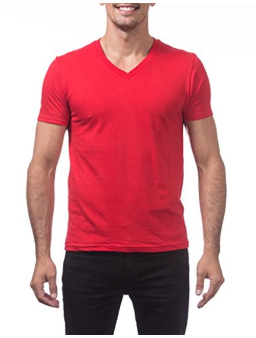 Pro Club Men's Lightweight Ringspun Cotton Short Sleeve V-Neck T-Shirt