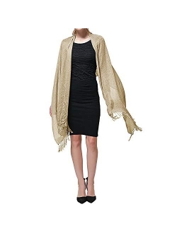 Shawls and Wraps for Evening Dresses, Wedding Metallic Shine Shawl Scarf for Women