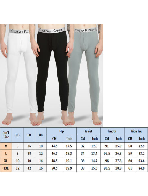 COUTEXYI Winter Men Warmer Thermal Long Johns Pants Cotton Bottoms Underwear