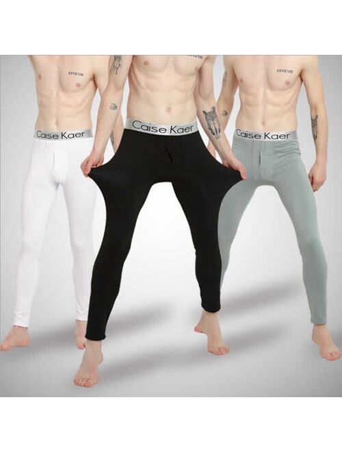 COUTEXYI Winter Men Warmer Thermal Long Johns Pants Cotton Bottoms Underwear