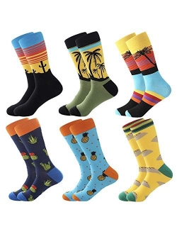 Men's Fun Dress Socks-Colorful Funny Novelty Crew Socks Pack,Art Socks