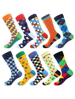 Men's Fun Dress Socks-Colorful Funny Novelty Crew Socks Pack,Art Socks