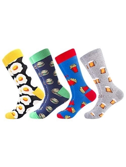 Men's Fun Dress Socks-Colorful Funny Novelty Crew Socks Pack,Art Socks