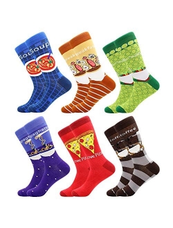 Men's Fun Dress Socks-Colorful Funny Novelty Crew Socks Pack,Art Socks