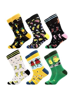 Men's Fun Dress Socks-Colorful Funny Novelty Crew Socks Pack,Art Socks