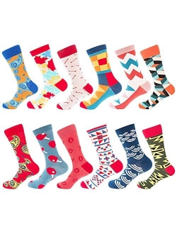 Men's Fun Dress Socks-Colorful Funny Novelty Crew Socks Pack,Art Socks