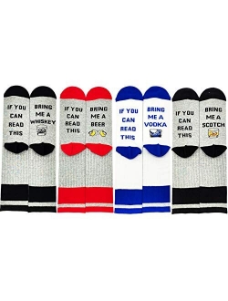 HSELL Mens Fun Patterned Dress Socks - Funny Novelty Crazy Design Cotton Socks