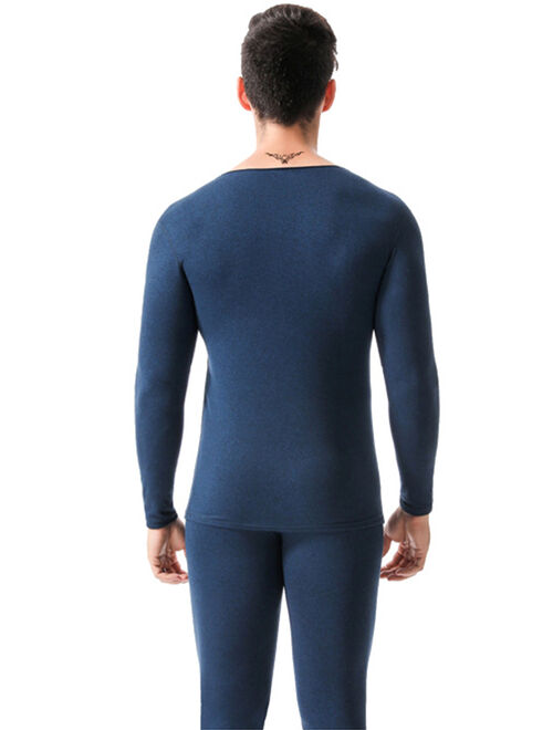 Mens 2pc Long Johns Set Winter Warm Long Sleeve Top+Bottom Pants Set Ultra Soft Thermal Underwear