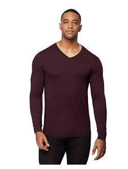 Mens Heat Performance Thermal Baselayer Vneck Long Sleeve Top