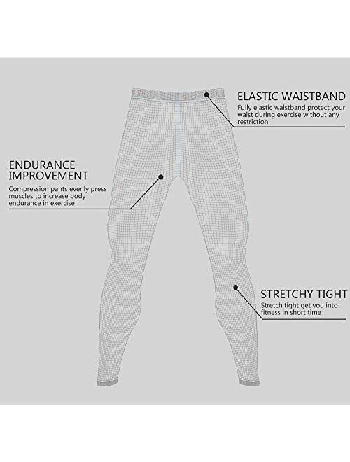 9M Mens Ultra Soft Thermal Underwear Leggings Bottoms - Compression Pants with Fleece Lined