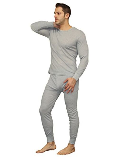 Men's Soft 100% Cotton Waffle Thermal Underwear Long Johns Sets