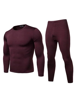 Mens Ultra Soft Thermal Underwear Set Winter Warm Base Layers Tight Long Johns Tops and Bottom Set with Fleece Lined