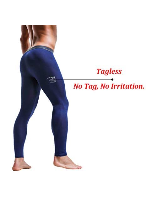 Buy Ouruikia Men's Thermal Underwear Pants Modal Long Johns Tagless