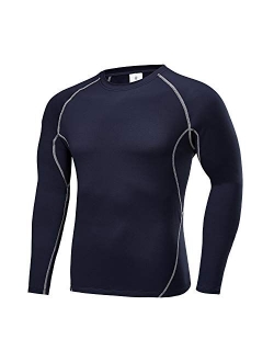 Houmous Men's Soft Fleece Compression Performance Long Top & Bottom Thermal Underwear Baselayer