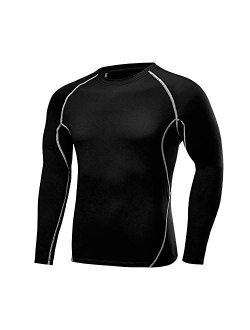 Houmous Men's Soft Fleece Compression Performance Long Top & Bottom Thermal Underwear Baselayer