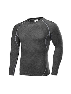 Houmous Men's Soft Fleece Compression Performance Long Top & Bottom Thermal Underwear Baselayer