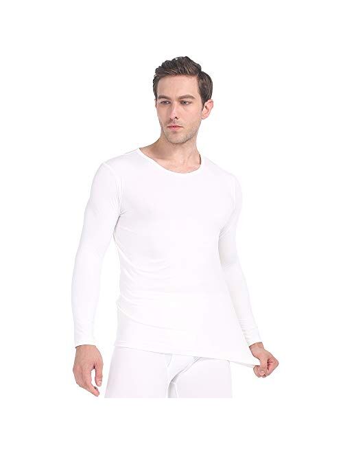 MANCYFIT Mens Thermal Shirts Fleece Lined Top Long Sleeve Compression Base Layer