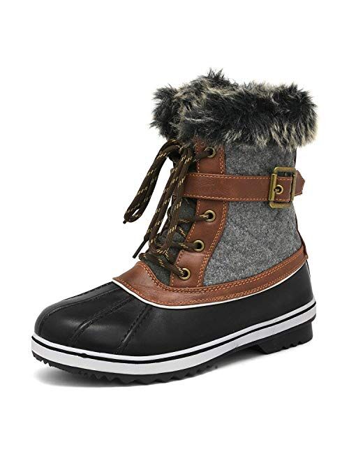 DREAM PAIRS Women's Mid Calf Winter Snow Boots