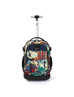 Tilami Rolling Backpack 19 inch Wheeled Cute LAPTOP Boys Girls Travel School Student Trip